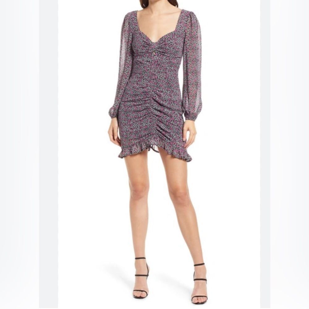 FLORET STUDIOS
Ditsy Floral Print Long
Sleeve Mini Dress